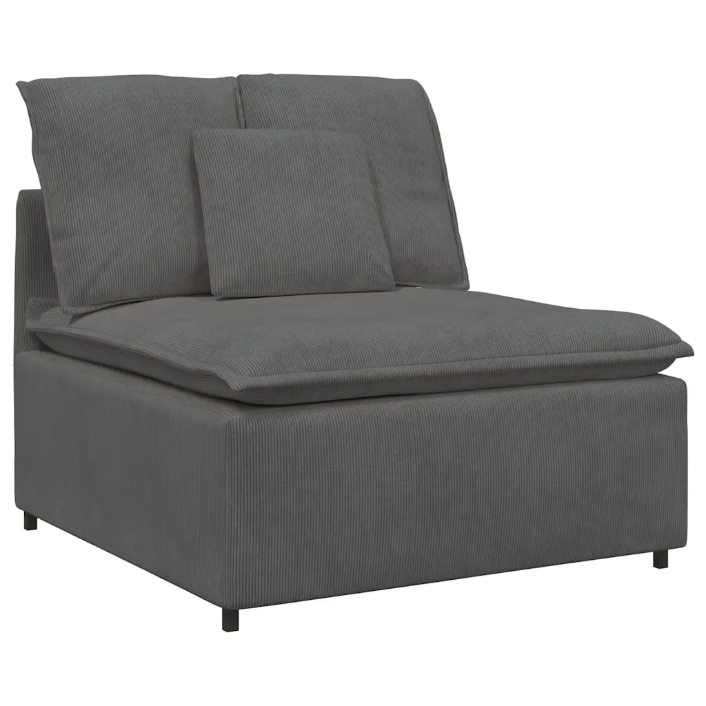 Modulo Centrale Divano Modulare con Cuscini Grigio Scuro 100 cm 4104438