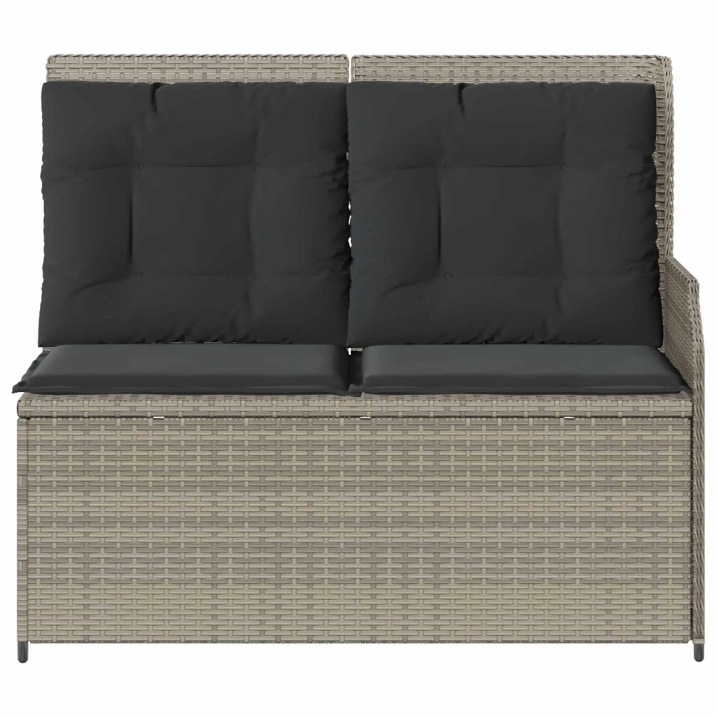 Panchina da giardino con cuscino Grigio chiaro polyrattan 3394445