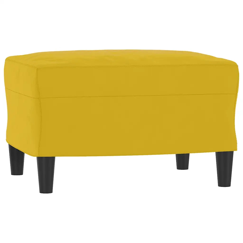 Poltrona con Poggiapiedi Giallo 60 cm in Velluto
