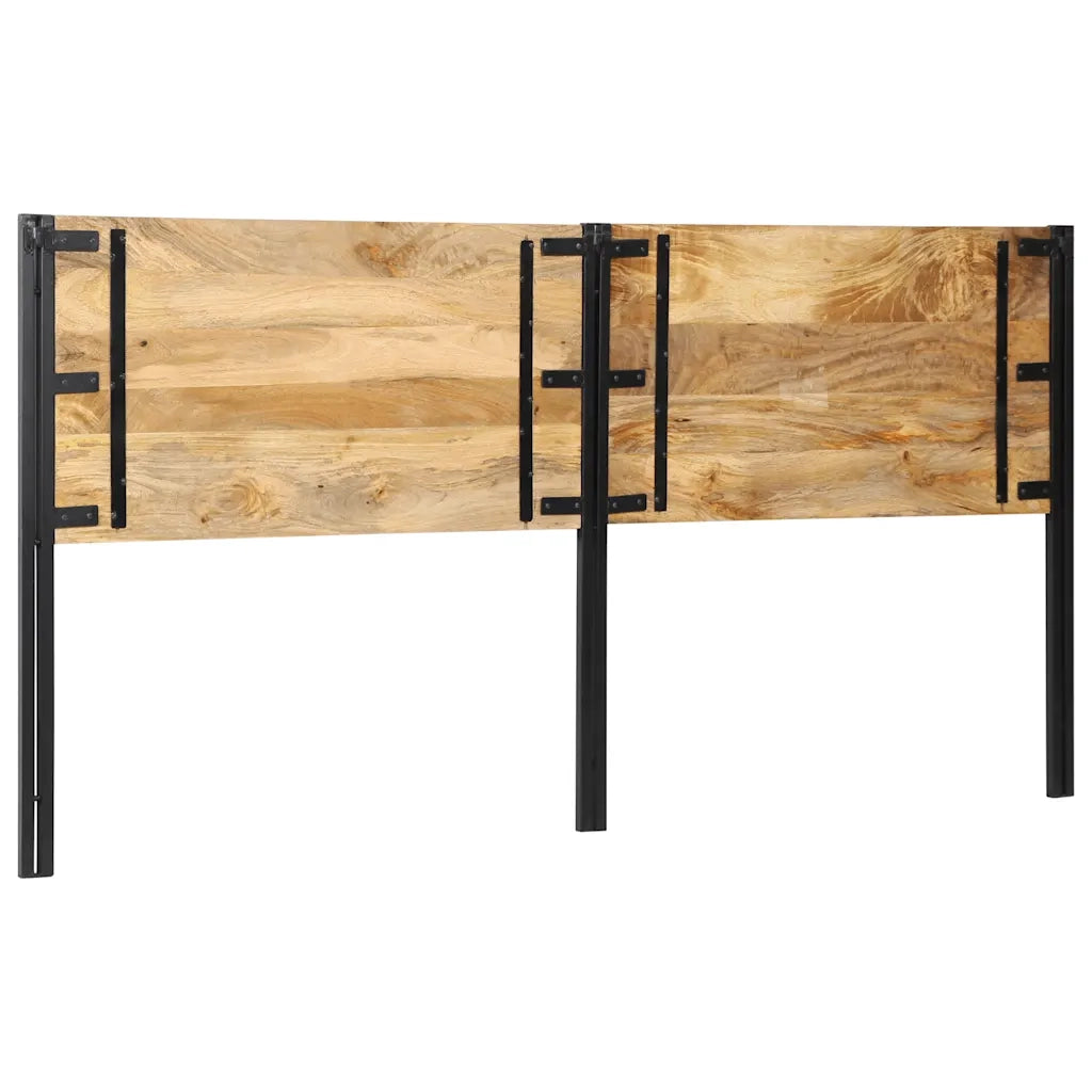 Testiera-Testata 200 cm in Legno Massello di Mango e Ferro