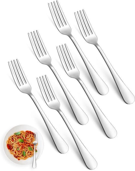 Set di Forchette Eleganti - 6 Pezzi - Acciaio Inossidabile - 18 cm