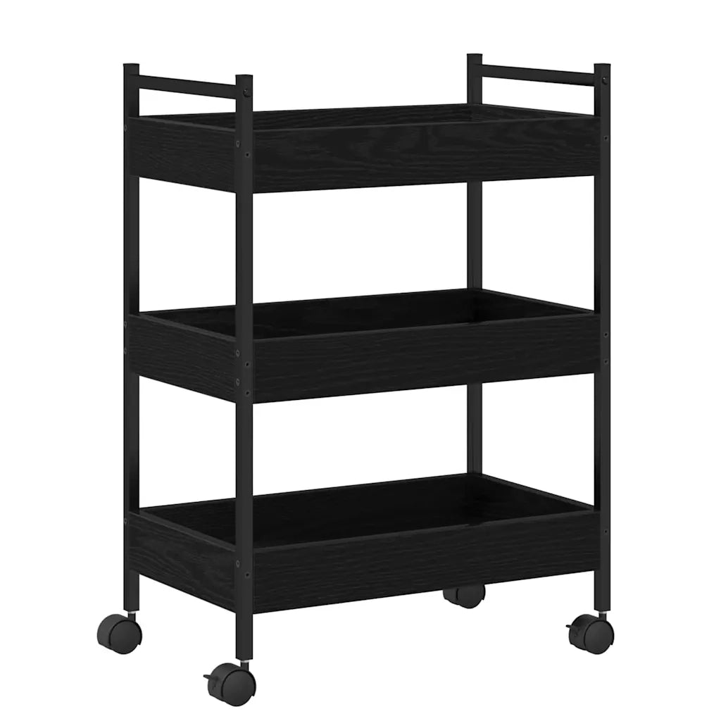 Carrello da Cucina Rovere nero 50 x 30 x 70 cm 869110