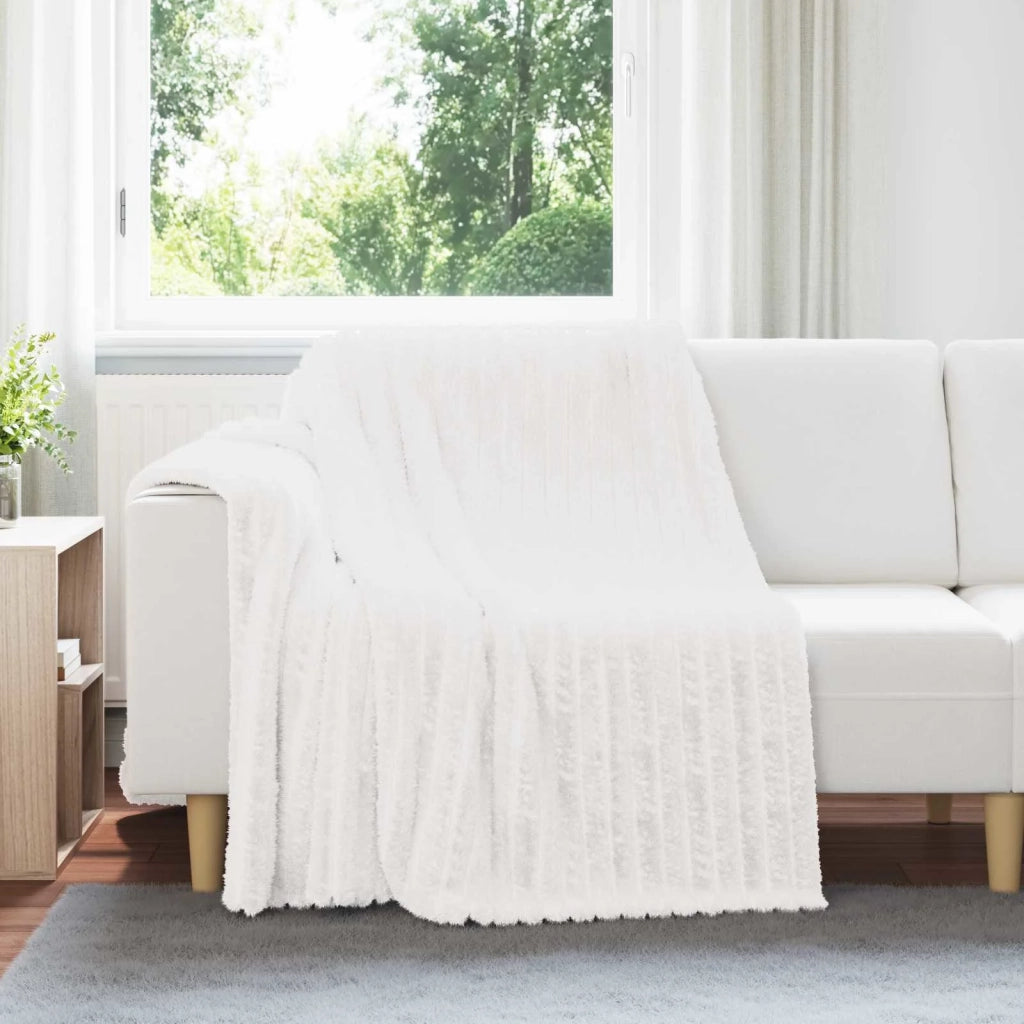 Coperte da Pile 6 pz Bianco 200 x 150 cm Panno