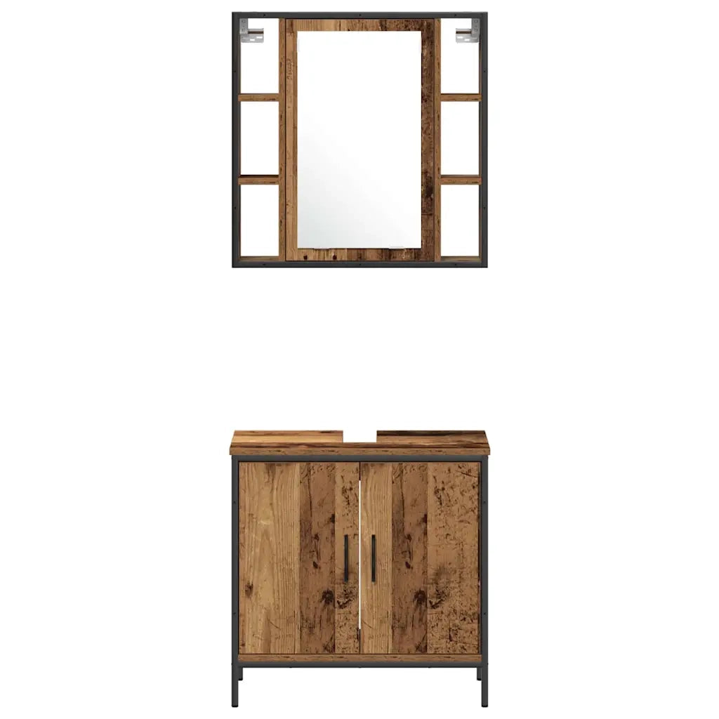 Set di mobili per il bagno 4 pcs Marrone 33 x 33 x 185.5 cm 3332590