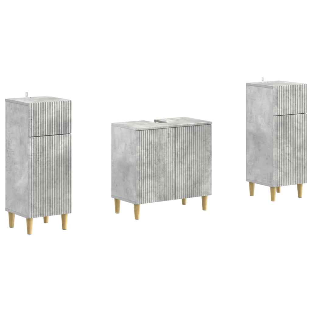 Set di Armadi da Bagno da 2 Pezzi ARNHEM Grigio Cemento 3418011