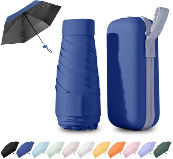 Ombrello Mini Portatile, Leggero e Compacto per Uomo e Donna, Ideale per Viaggi, Protezione da Pioggia e Sole