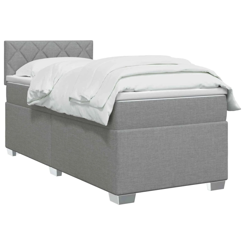 Letto box spring con materasso Grigio Chiaro 90 x 190 cm 3450376