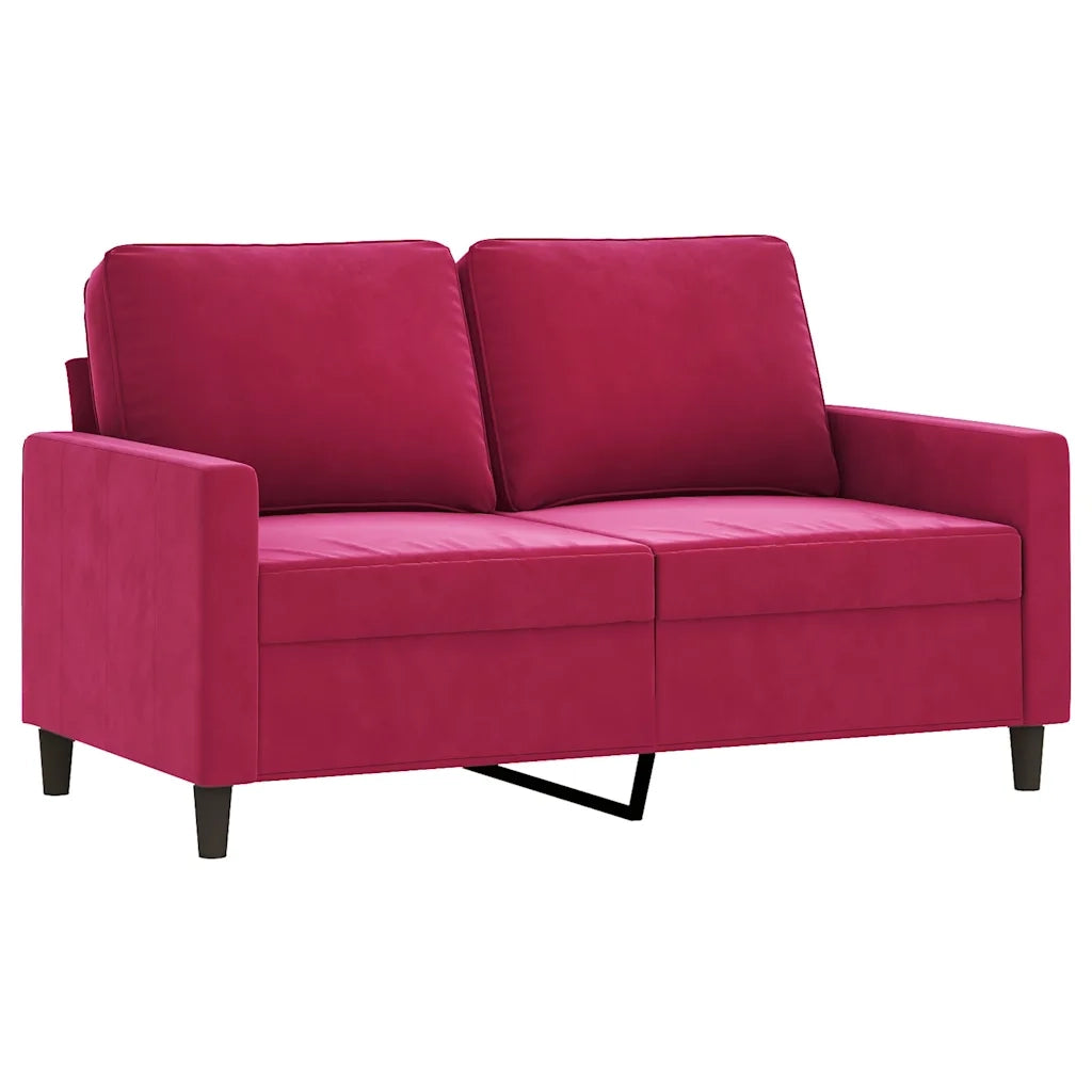 Divano a 2 Posti-Sofa 2 Posti Rosso Vino 120 cm in Velluto 555340