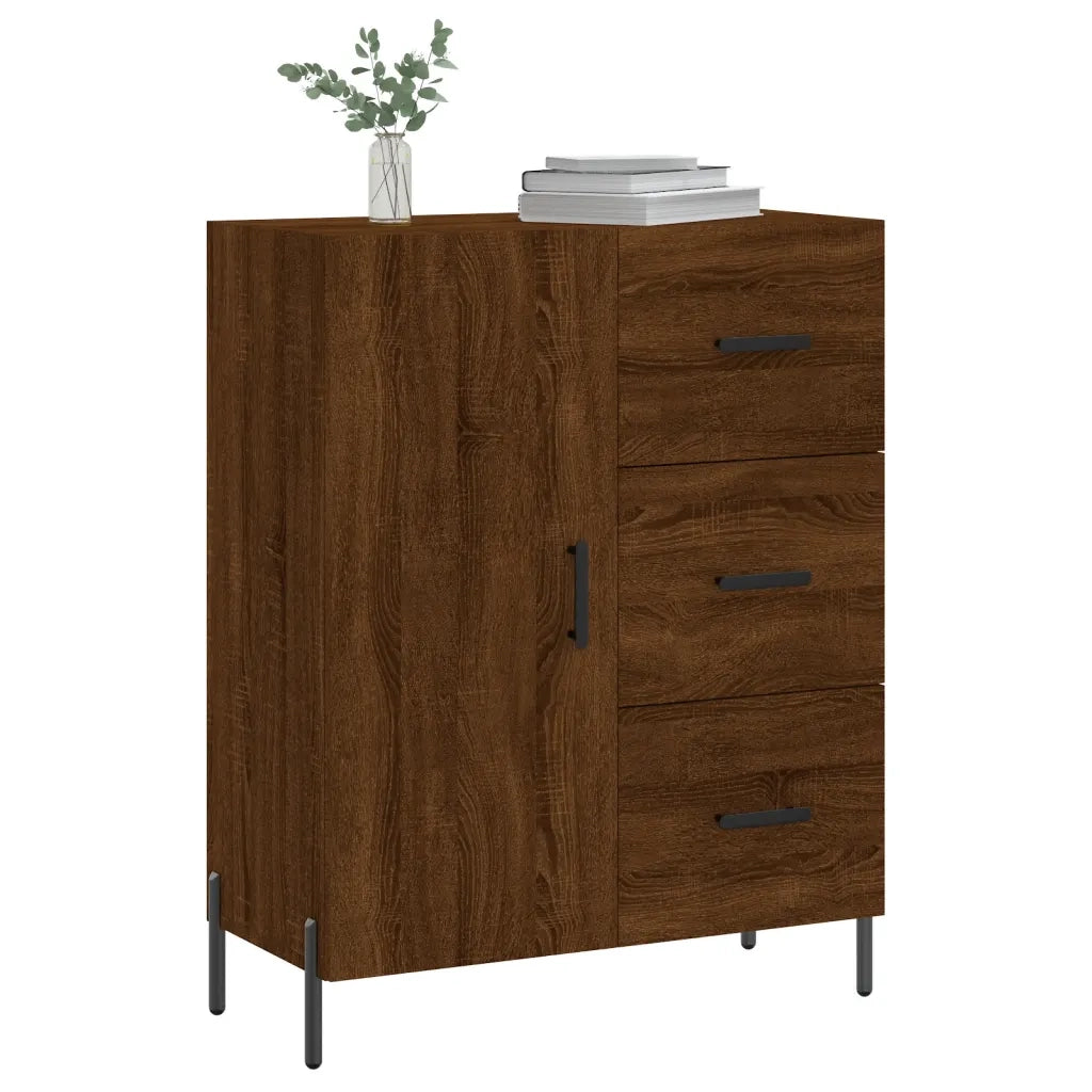 Credenza Rovere Marrone 69,5x34x90 cm in Legno Multistrato 827931