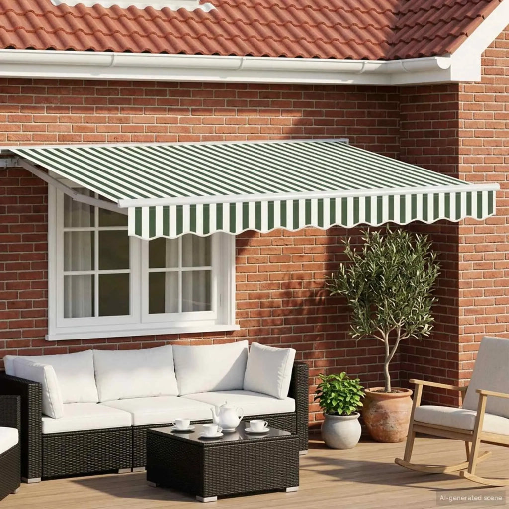 Cornice per Tenda Manuale con LED Verde e Bianco 3 x 2,5 m 3420590