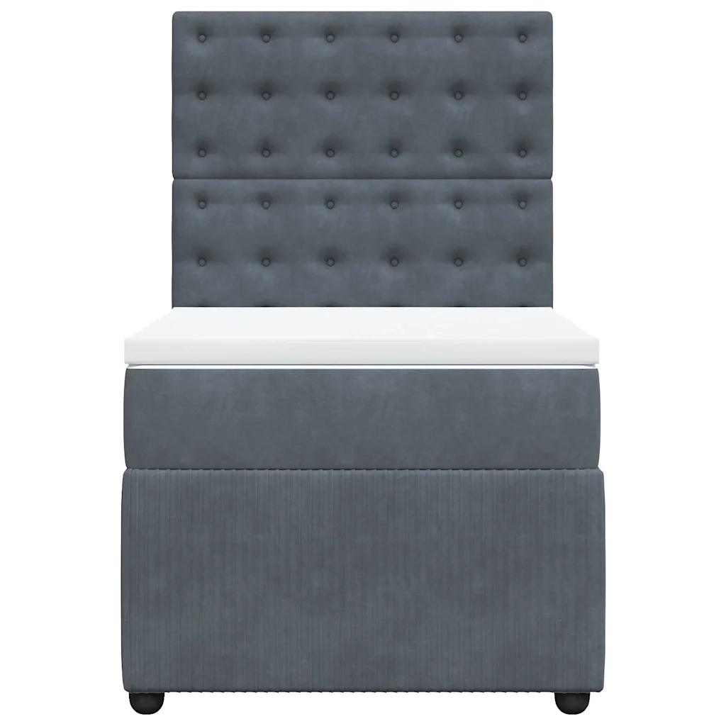 Giroletto a Molle con Materasso Grigio Scuro 80x200 cm Velluto 3292203