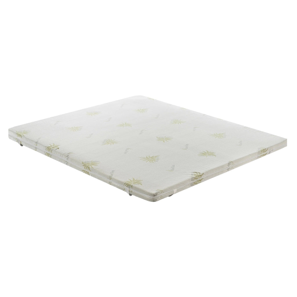 Topper Piazza e Mezza 140x190 in memory foam 7 cm con rivestimento in aloe vera sfoderabile