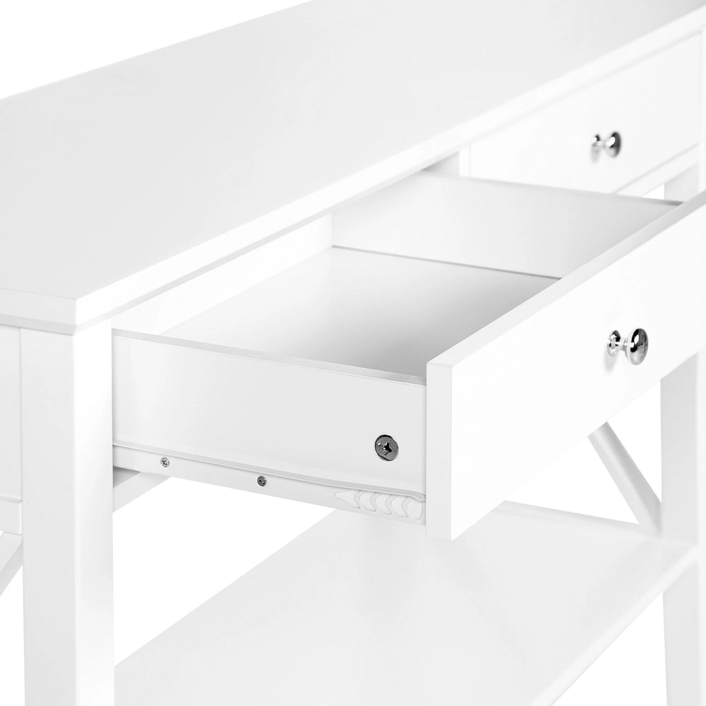 Tavolo Consolle Bianco 2 Cassetti Mobili Da Ingresso Design Retrò