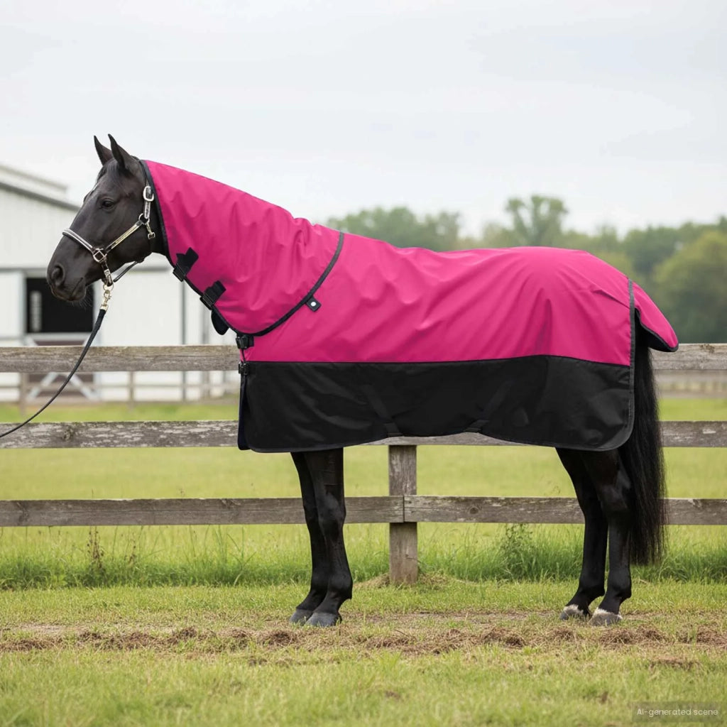 Coperta per Cavalli Rosa e Nero 95 cm Poliestere CFW7844162