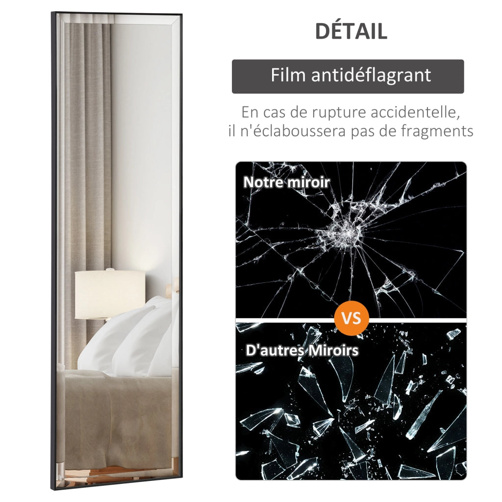 Specchio da parete 120x35 cm ¨C Minimal ¨C Alluminio nero