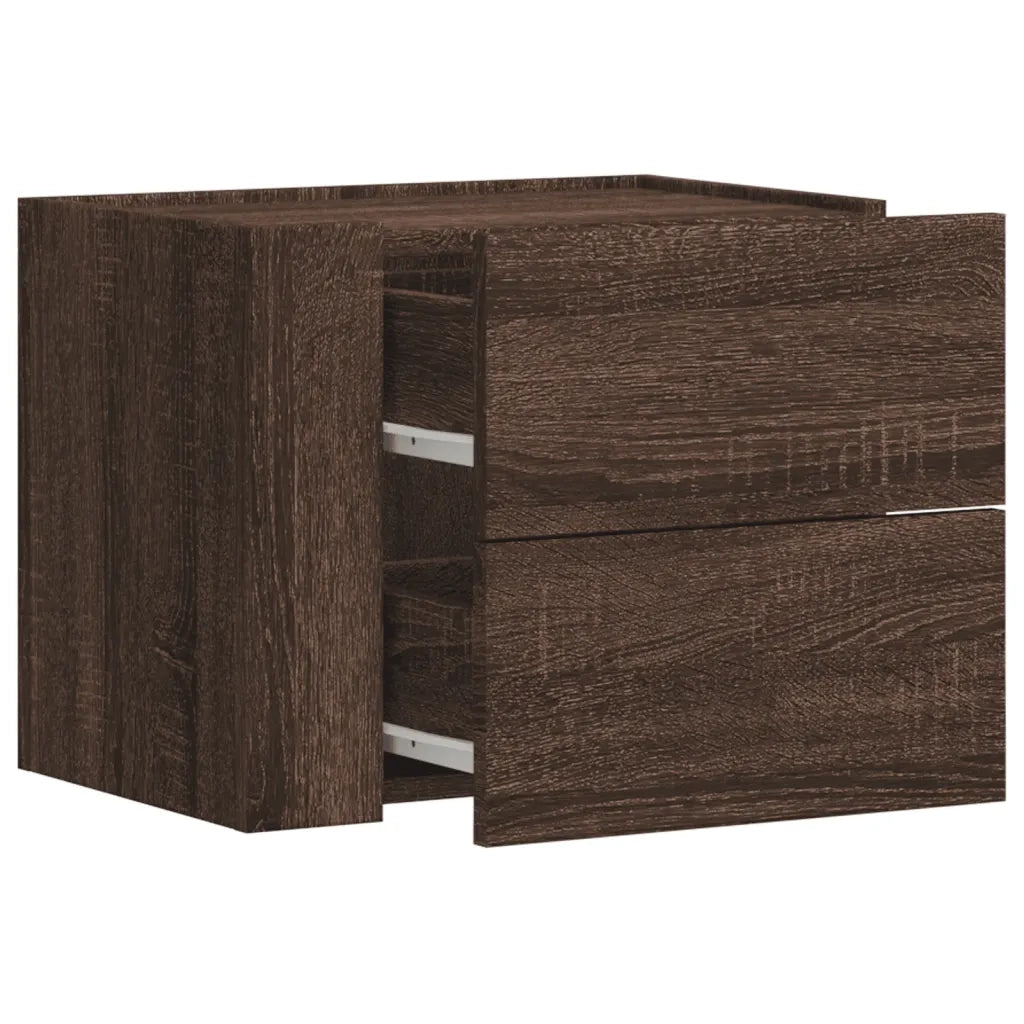 Comodino a Muro Rovere Marrone 45x30x35 cm 848337