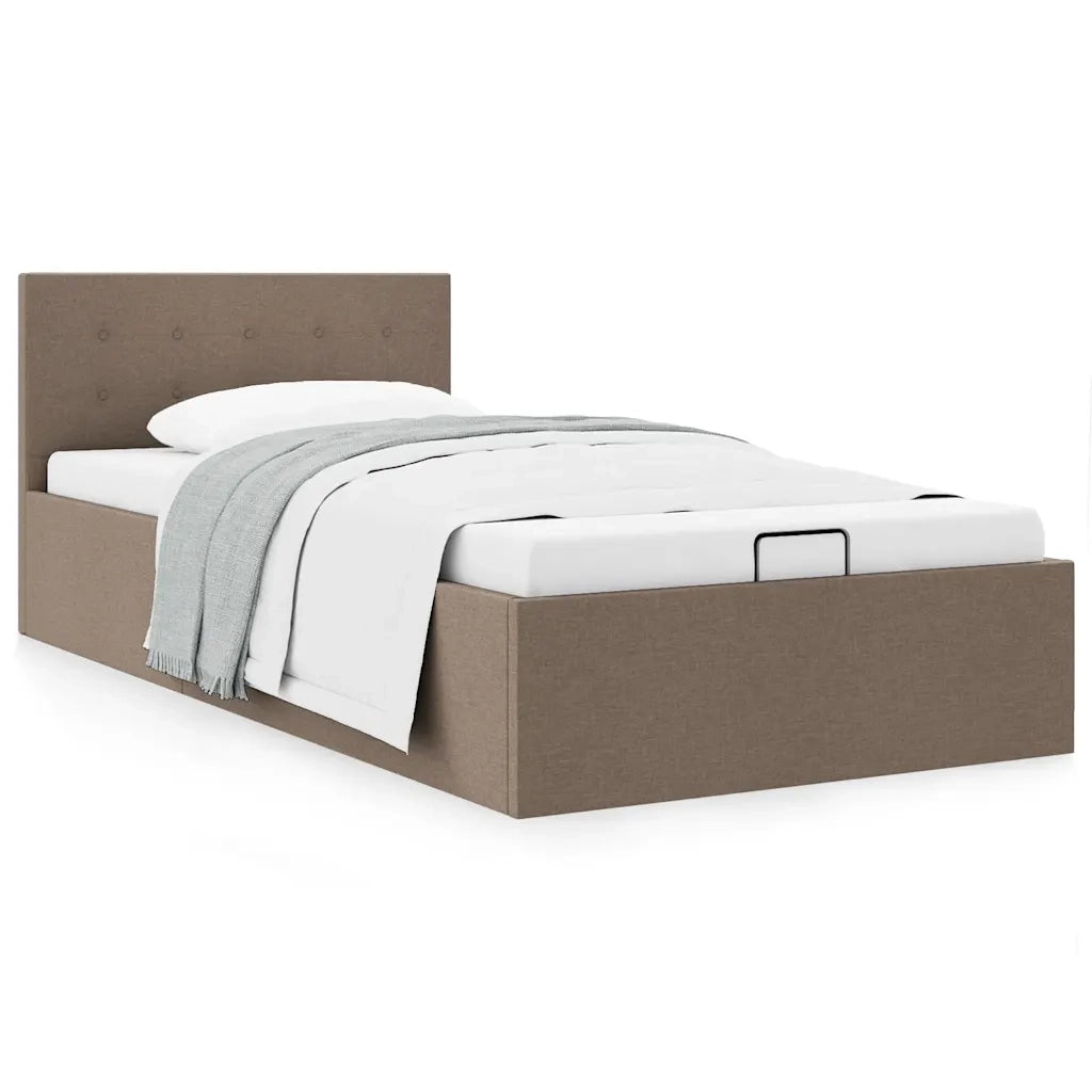Letto singolo | Letto per adulti | Giroletto Idraulico Contenitore Grigio Talpa Tessuto 100x200cm