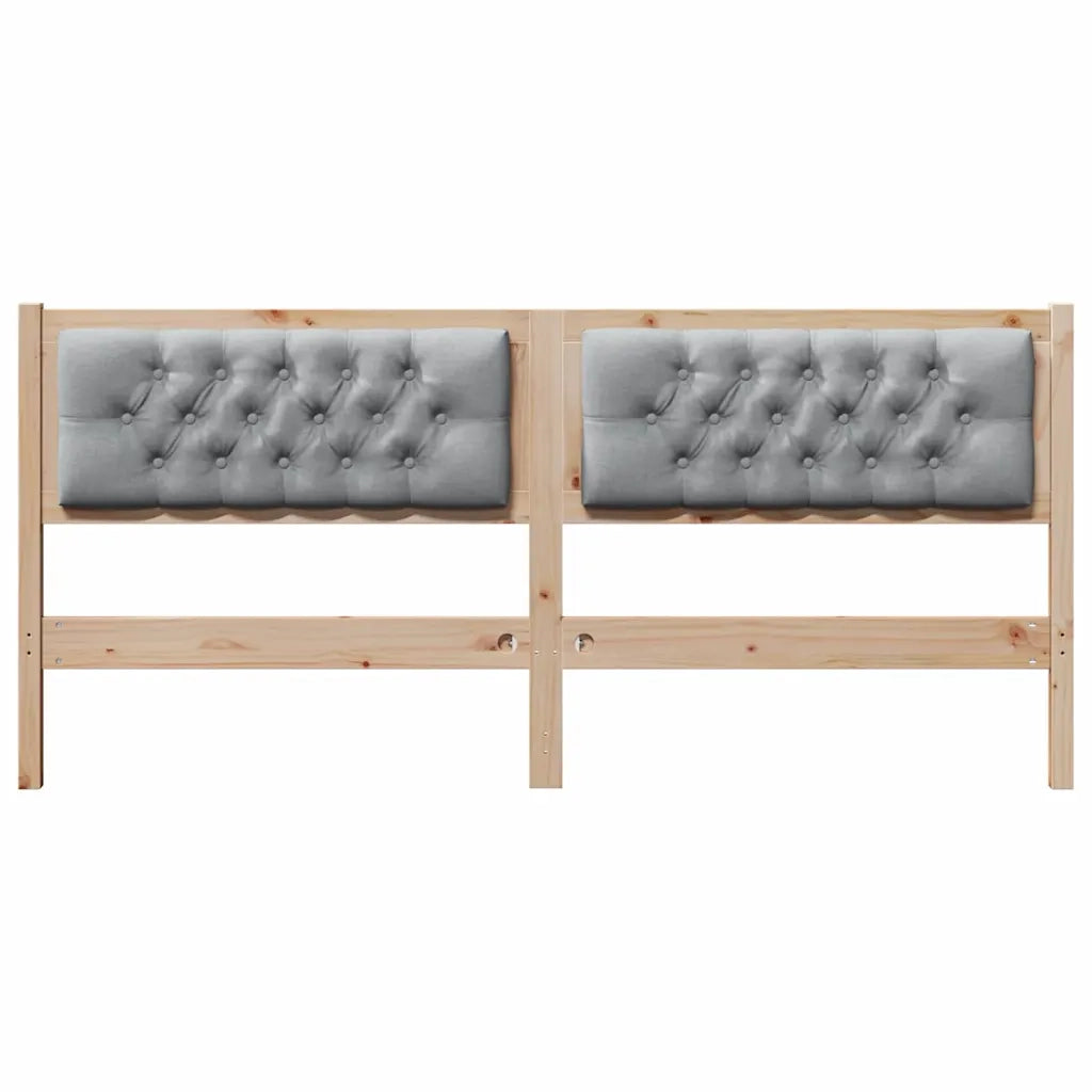 Testiera Marrone e grigio chiaro 160 cm Legno di pino massello 878999
