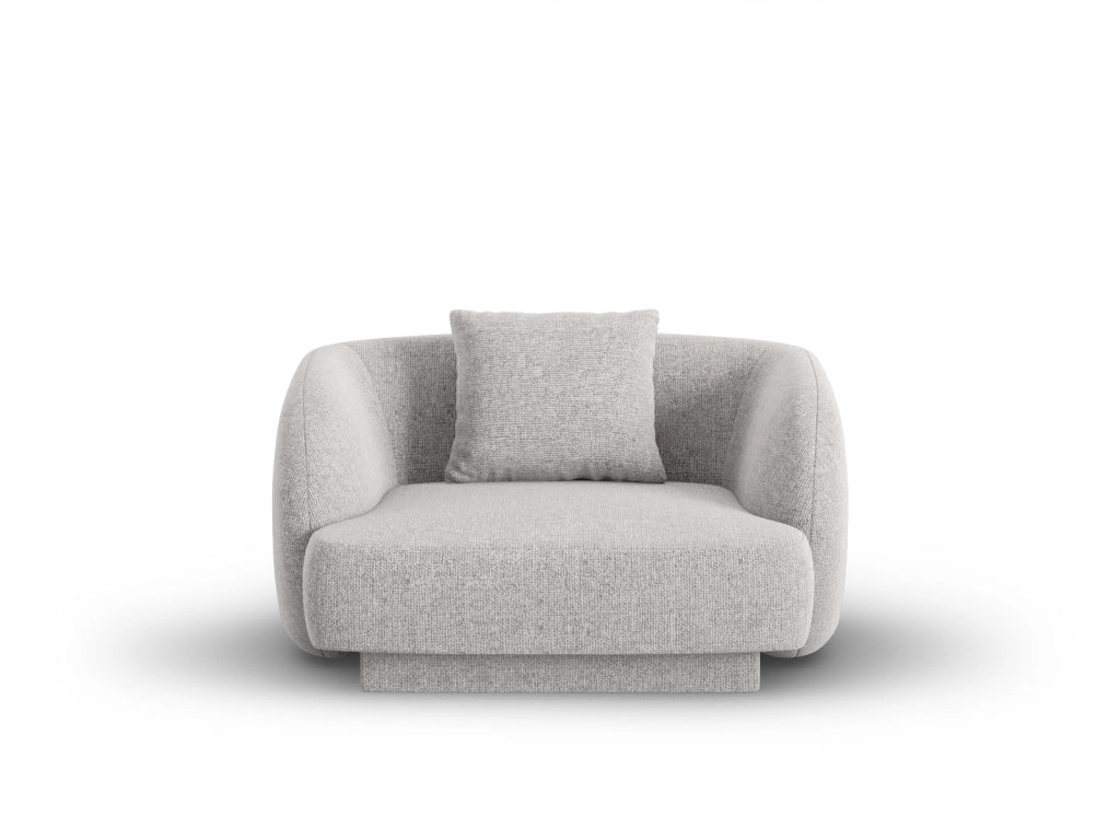 Cosmopolitan Design - Poltrona "Tulum" in ciniglia grigio chiaro 