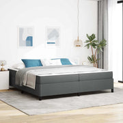 Letto a molle con materasso Grigio scuro 200 x 200 cm Tessuto