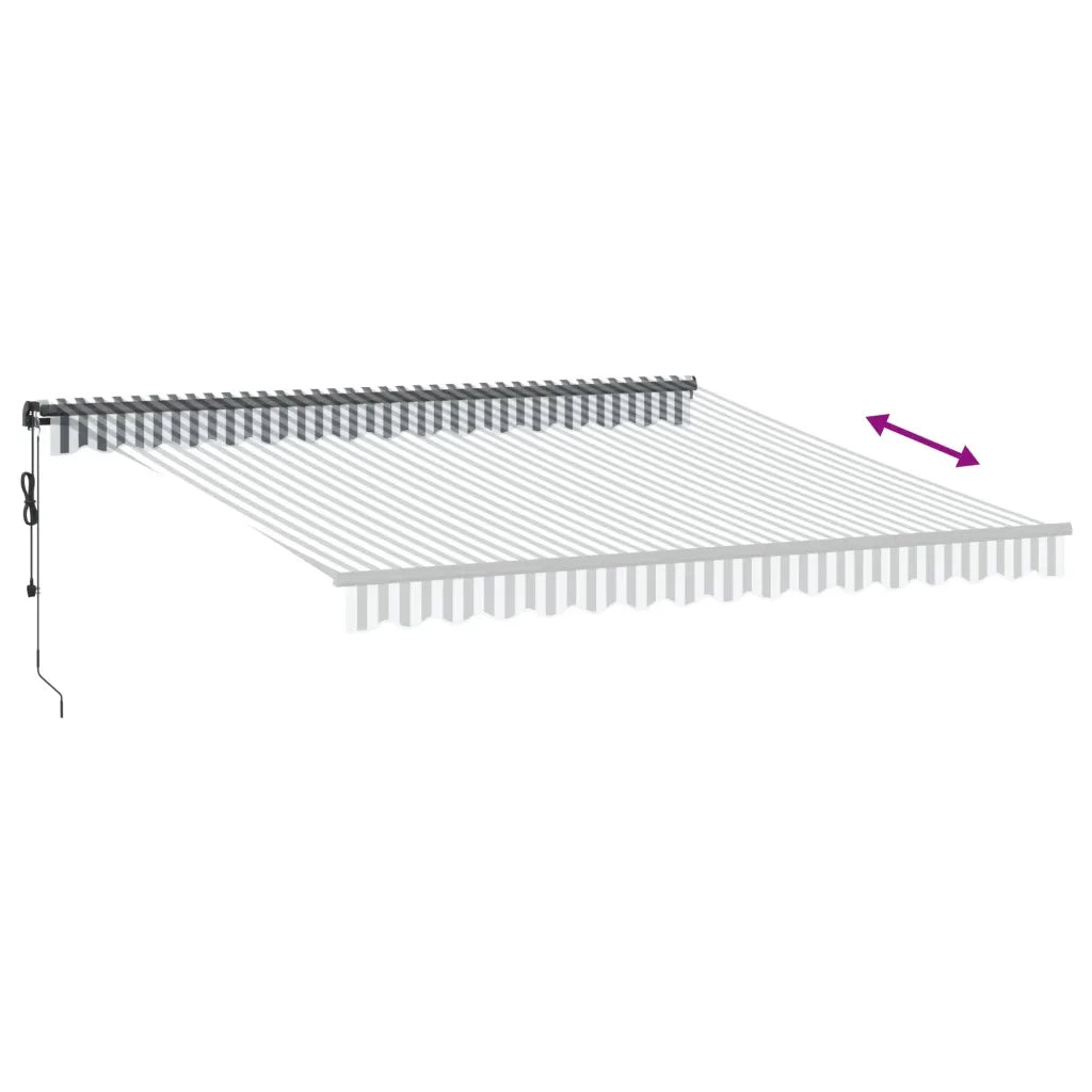 Tenda Sole Retrattile Automatica 400x350 cm Antracite e Bianco 3215810