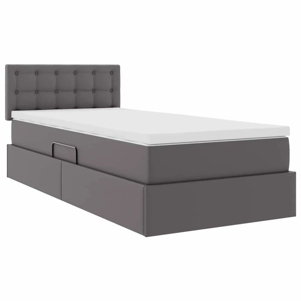 Letto con contenitore e materasso Grigio 100 x 200 cm 3370383