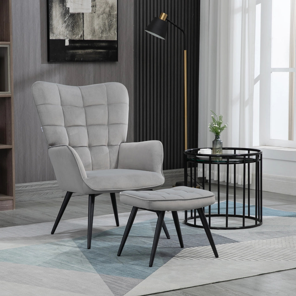 Poltrona Relax con Ottomana ¨C Minimal ¨C Grigio