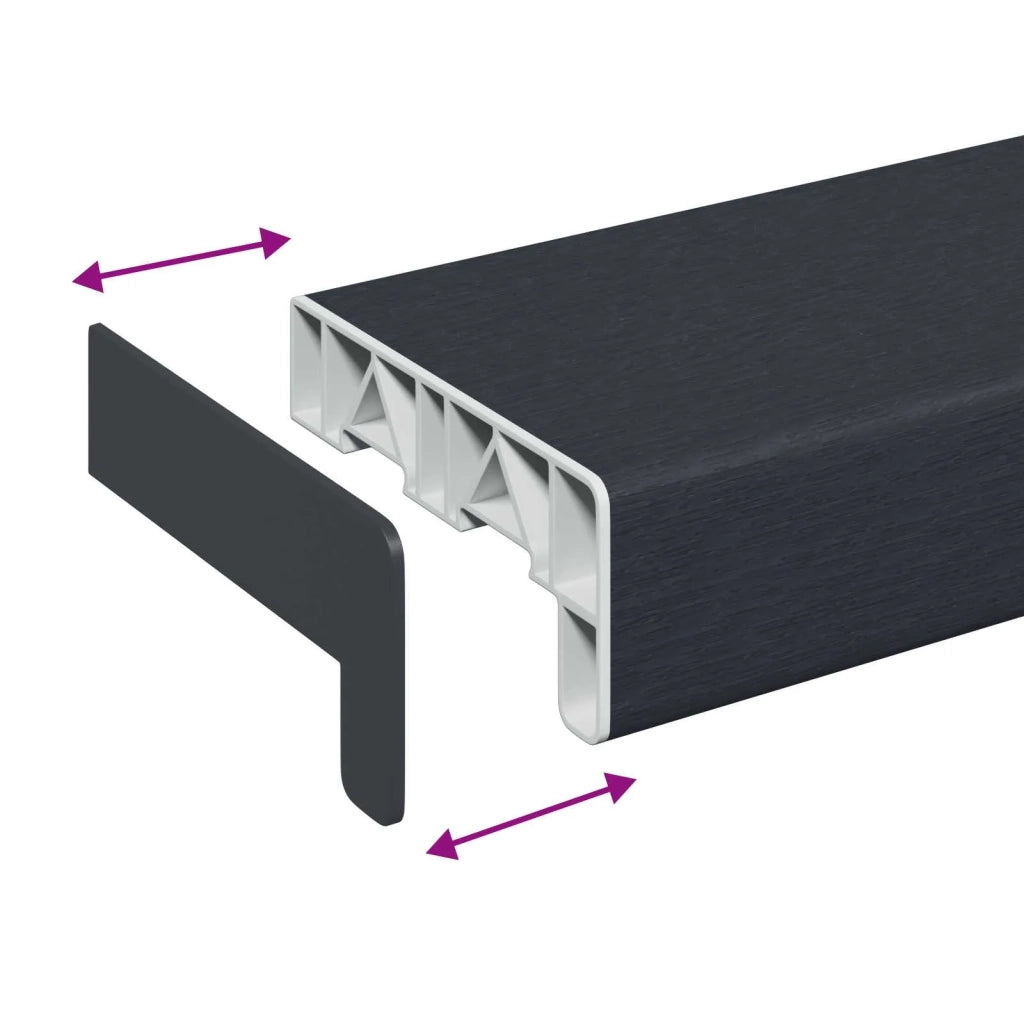 Soglia della Finestra Antracite con Venature del Legno PVC 42046948