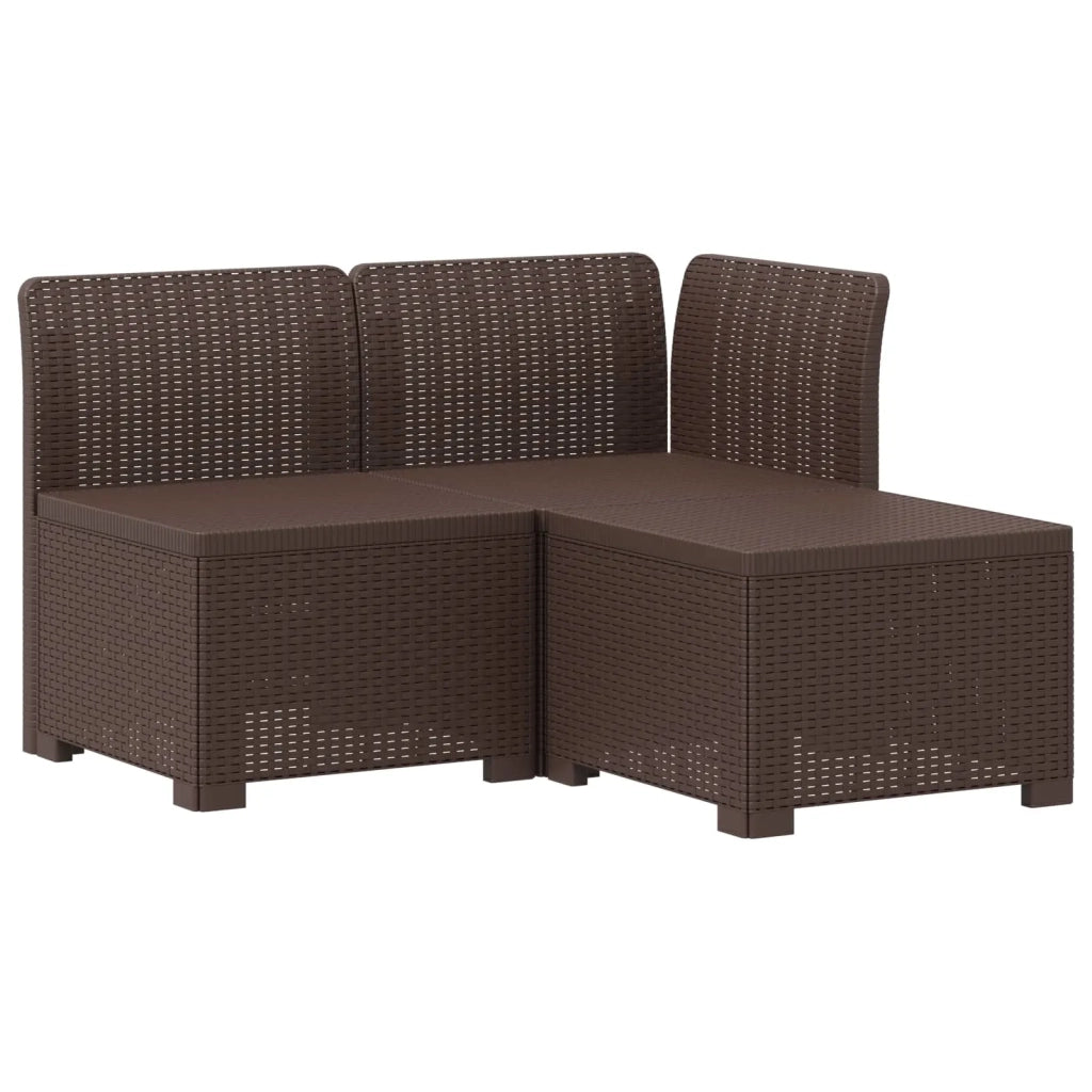 Divano da esterno-Divano da Giardino 3 posti con cuscini in look rattan PP 262782