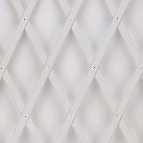 Traliccio Grigliato Estensibile in PVC per Piante rampicanti Balcone Giardino terrazza 2x1 mt Bianco