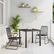 Set da Pranzo per Giardino 3 pcs Nero