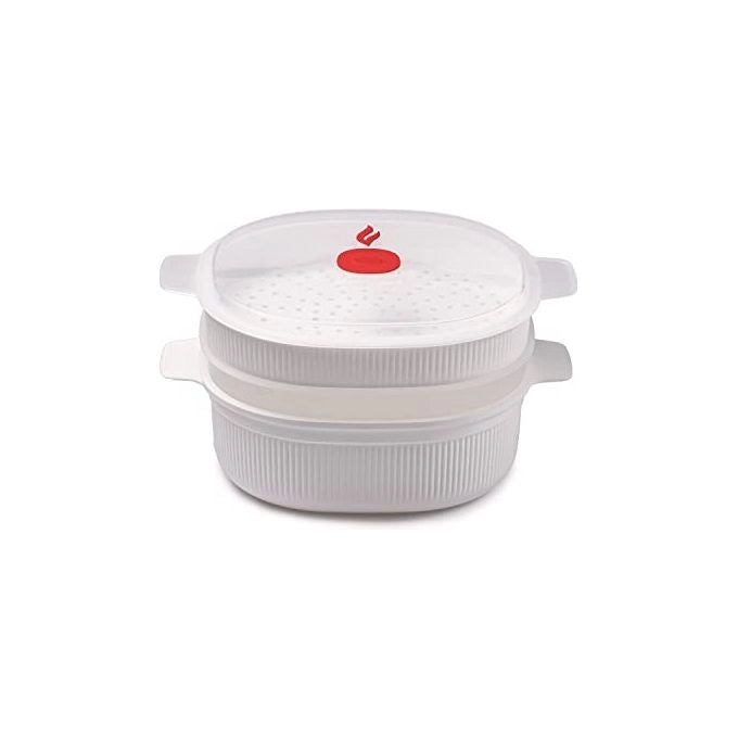 Snips 000851 TempoZero Vaporiera per Microonde 2 Vassoi 4 L senza BPA lavastoviglie safe colore Bianco