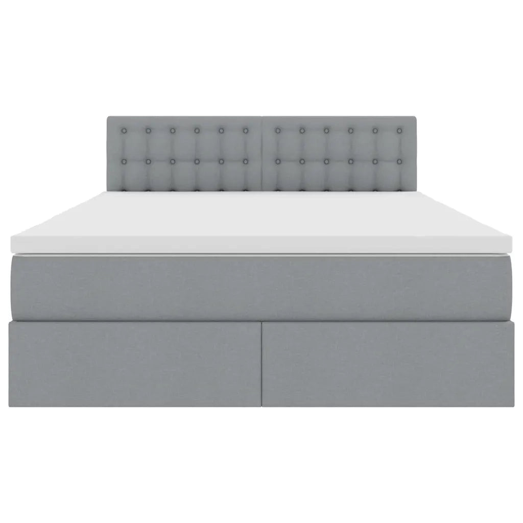 Letto con contenitore e materasso Grigio chiaro 140 x 190 cm