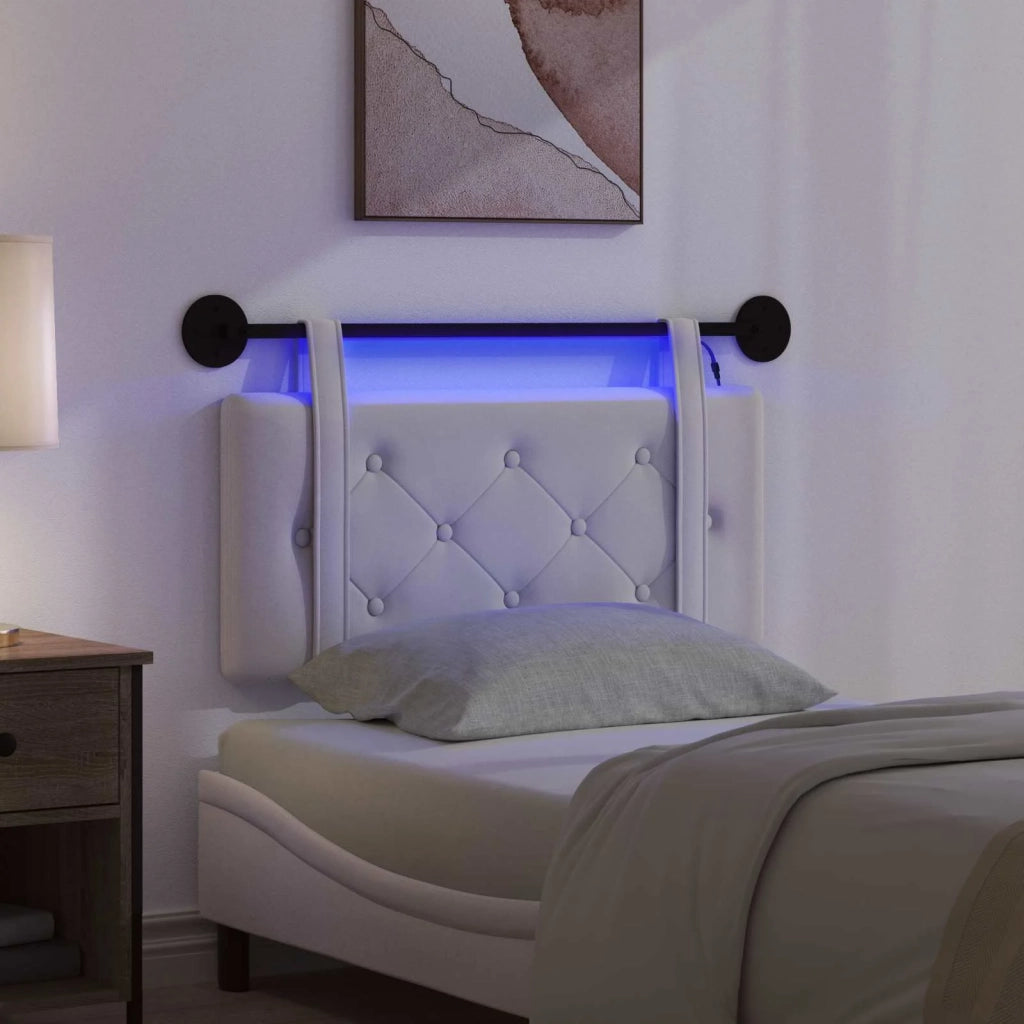 Testiera | Testata sospesa Con luce LED Crema Velluto