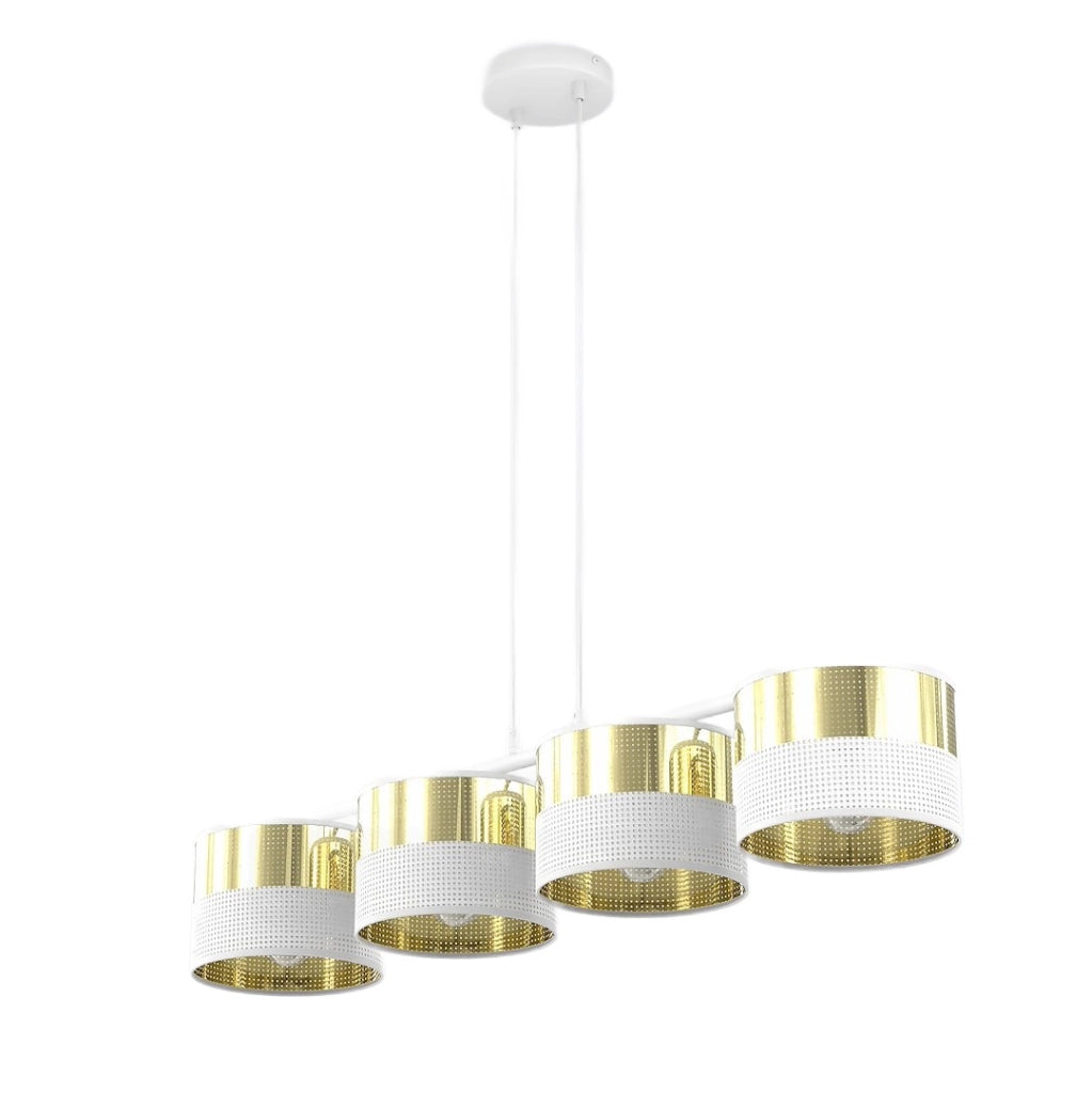 Lampada sospesa LUX Emibig 4xE27 metallo bianco oro