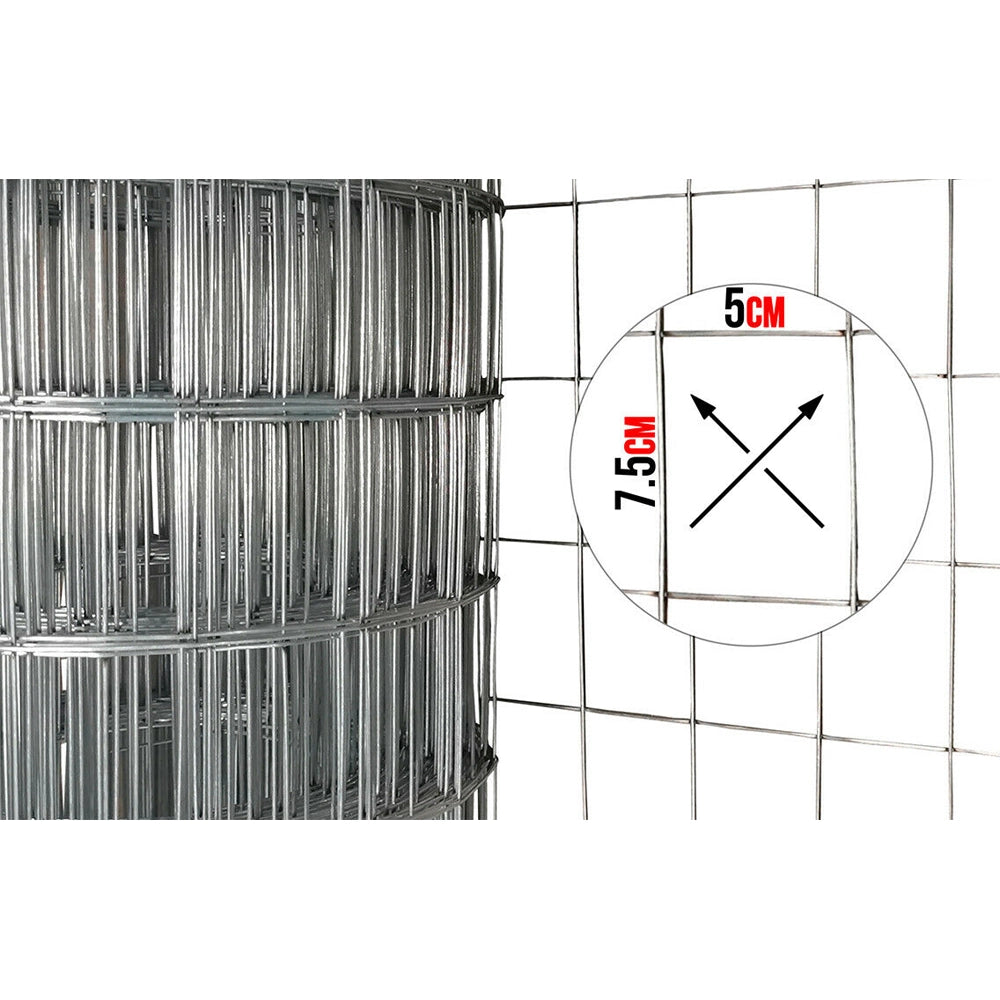 RETE RECINZIONI METALLICA ZINCATA ELETTROSALDATA 75x50 h100cm ROTOLO 25mt ASETKA