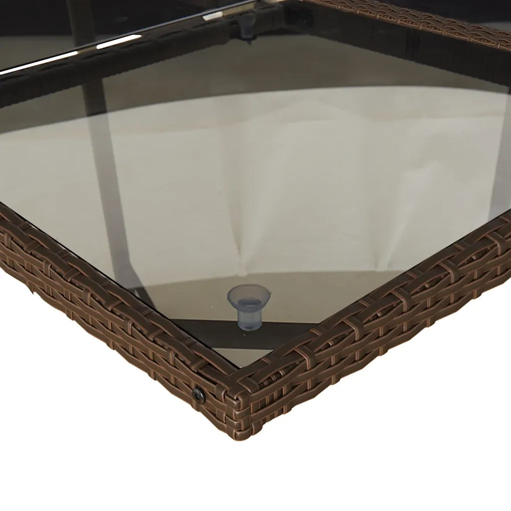 Set da Pranzo da Giardino 9pz con Cuscini Marrone in Polyrattan 3211377