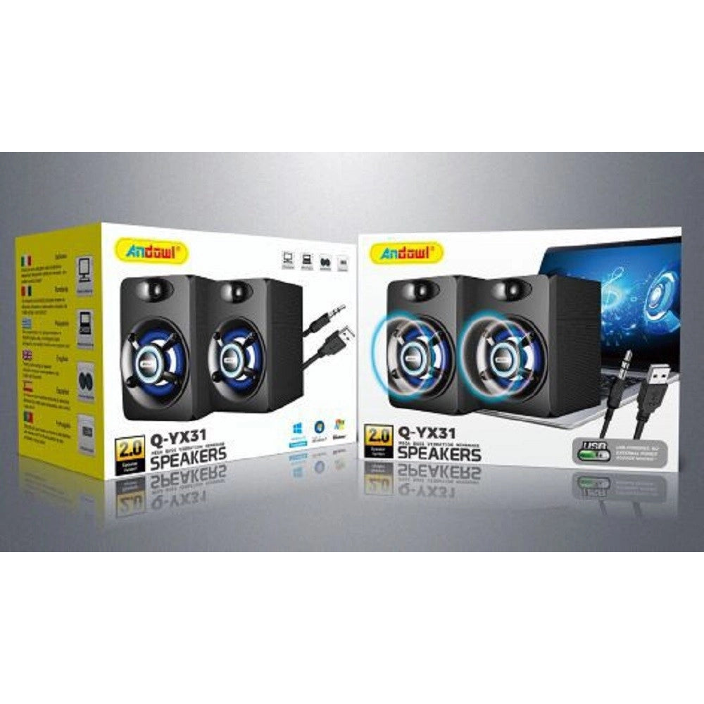Trade Shop - Set Di Altoparlanti Per Computer Pc Q-yx31 Speaker Alimentazione Usb Canali 2.0 -