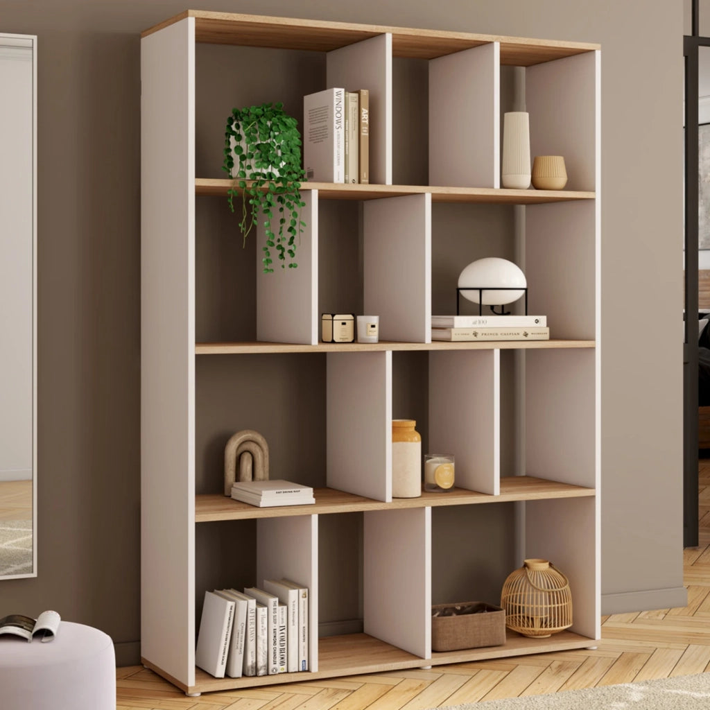 IDMarket - Estantería COLETTE con XX compartimentos efecto madera H.XX cm