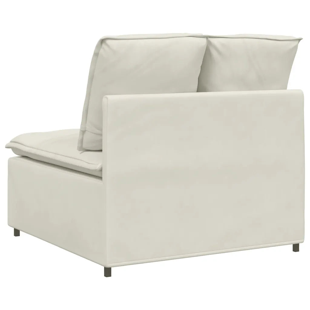 Modulo Centrale Divano Modulare con Cuscini Crema 100 cm 407396
