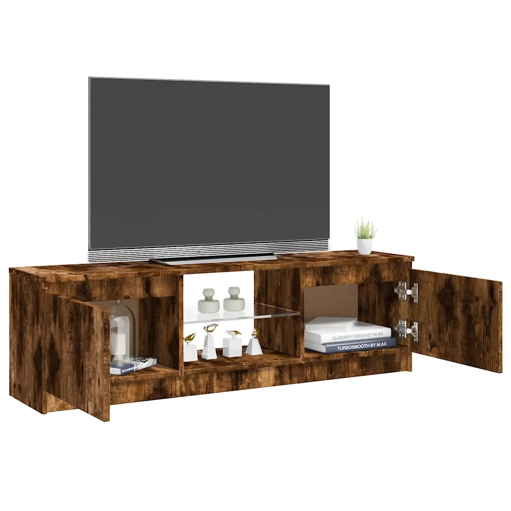 Mobile Porta TV con Luci LED-Mobile per TV-Credenza TV Rovere Fumo 120x30x36 cm