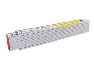 DOPPIOMETRO IN LEGNO BICOLORE SERIE 700 MOD.717- - bianco/giallo (01328) - 10 pezzi STABILA