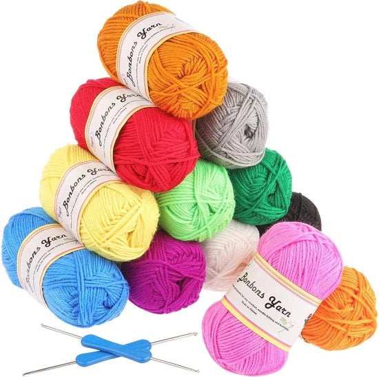 Set di acrilico premium da 12 colori per maglia e cucire