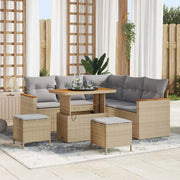 Set Divano da Giardino 8 pcs Beige polyrattan 3362917
