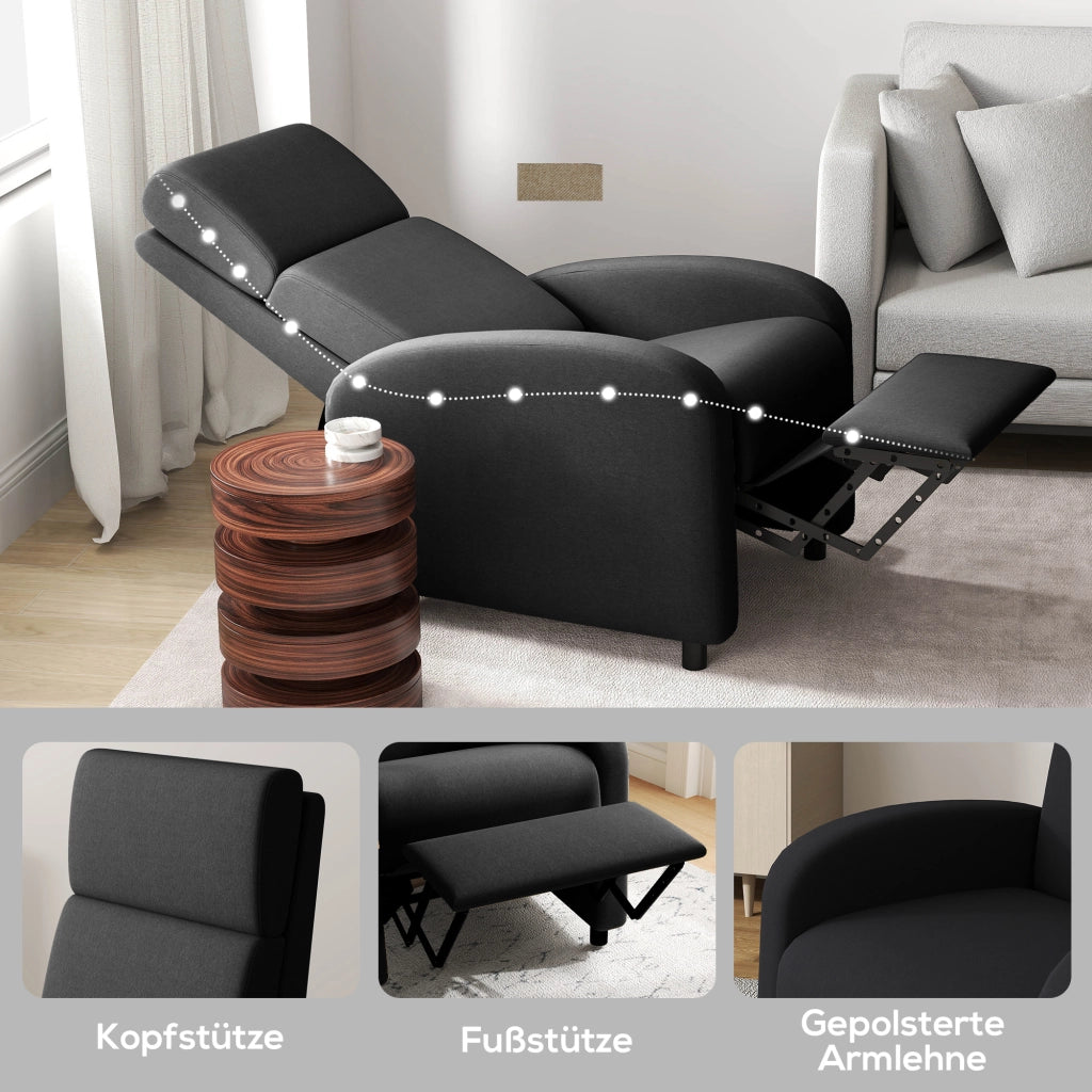 Poltrona relax reclinabile ¨C Minimal ¨C nera