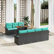 Set Divano da Giardino con archiviazione 8 pcs Nero Poly Rattan 3358034