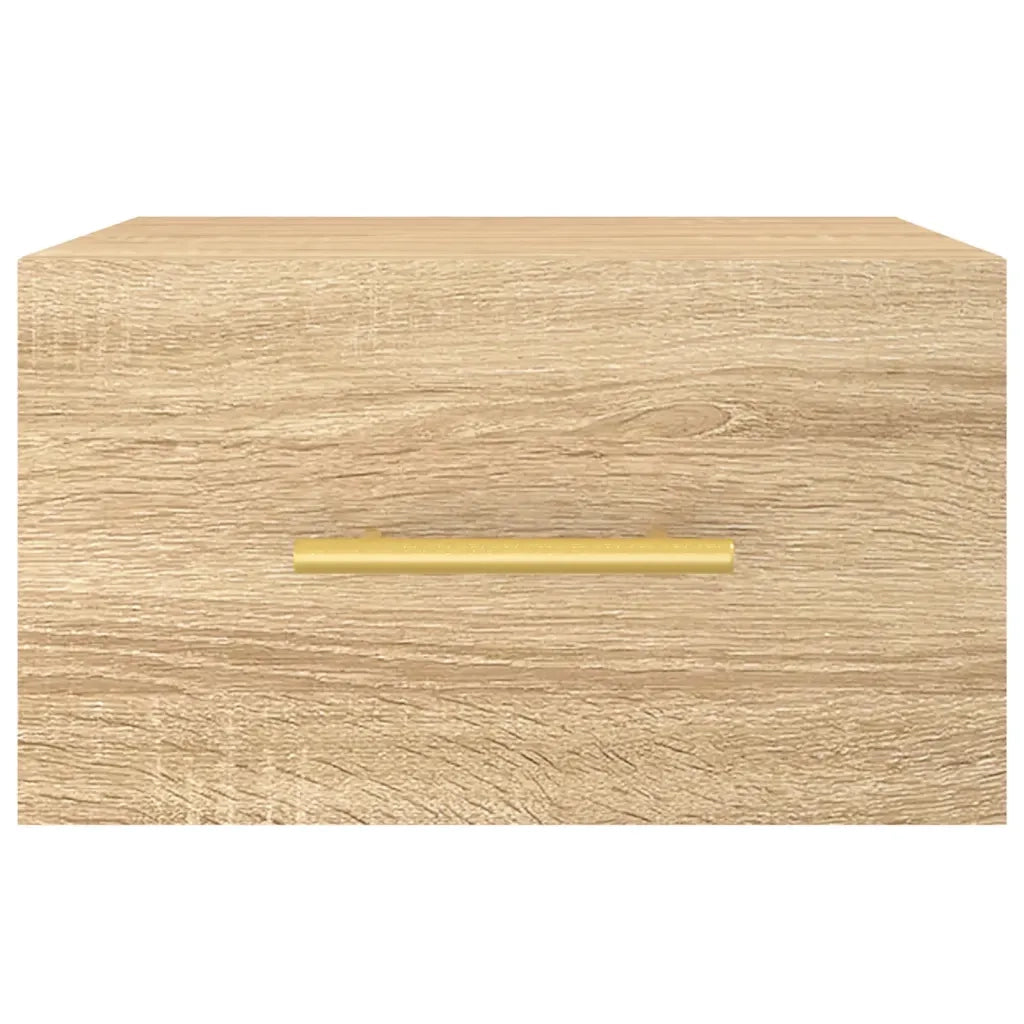 Set di 2 Comodini | Armadio da Notte | Mobiletto da notte a Muro Rovere Sonoma 35x35x20 cm