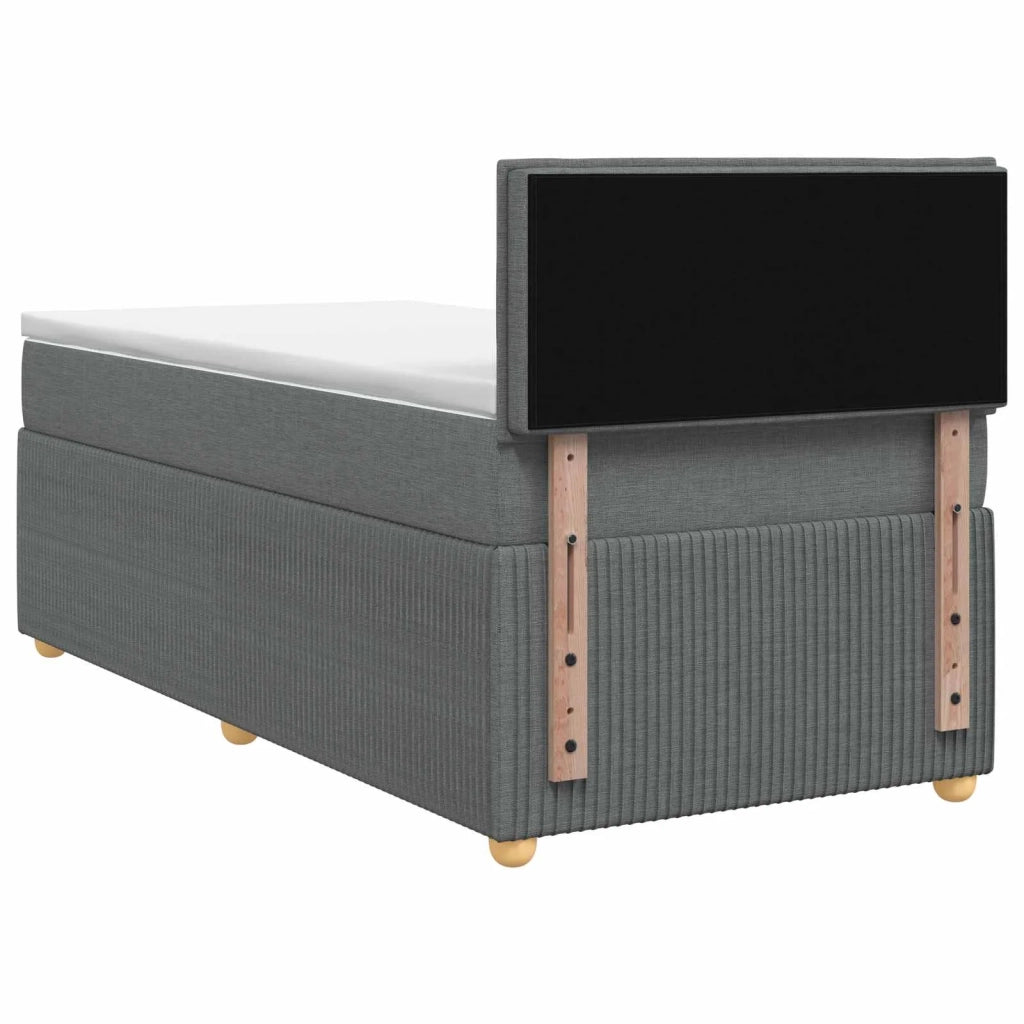 Letto con Box Spring, Materasso e LED Grigio Scuro 90 x 190 cm 3453226