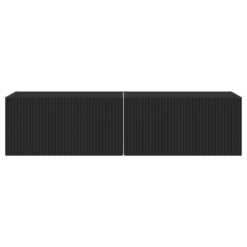 Mobile TV da parete 2 pcs Nero 60 x 31 x 29,5 cm 892192