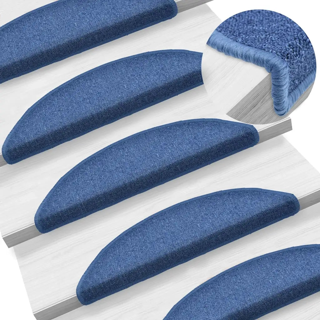 Tappetini per scale 20 pz 56x17x3 cm blu semicircolari 3365788